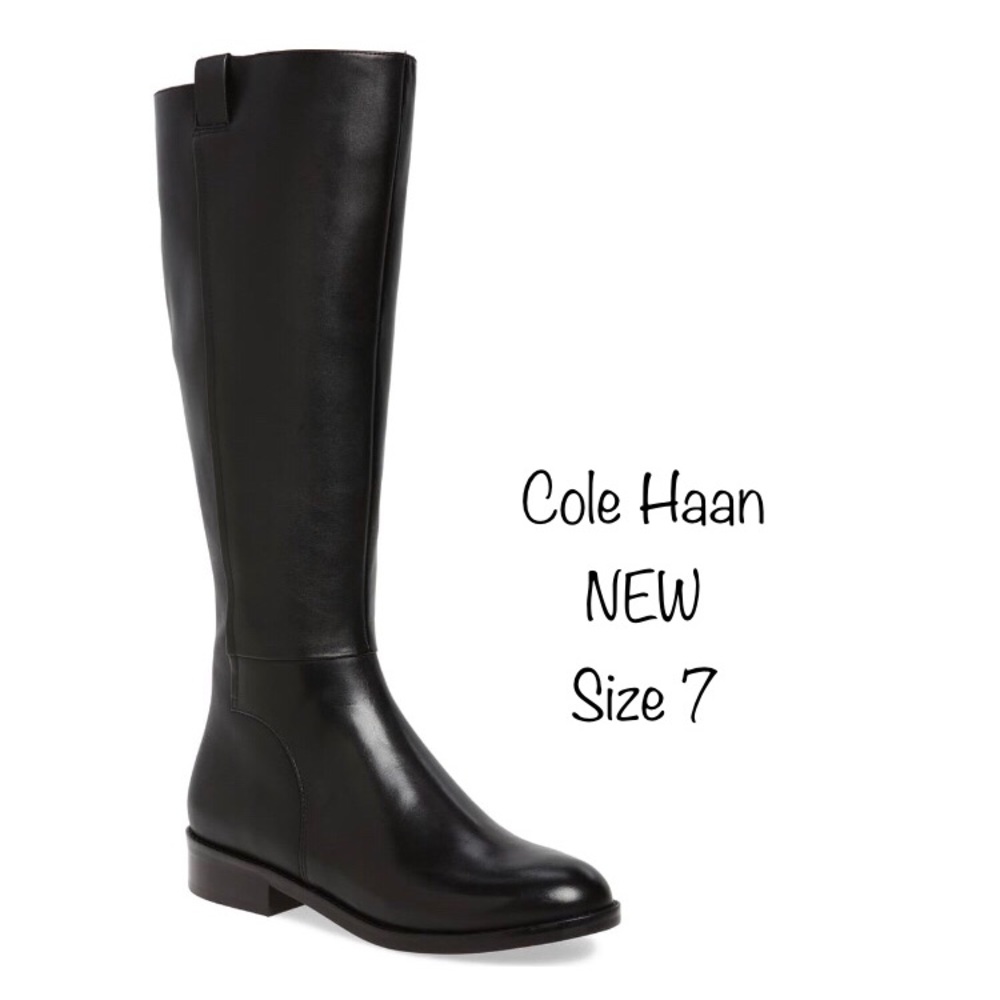 NEW Cole Haan Black Leather Katrina Riding Boot